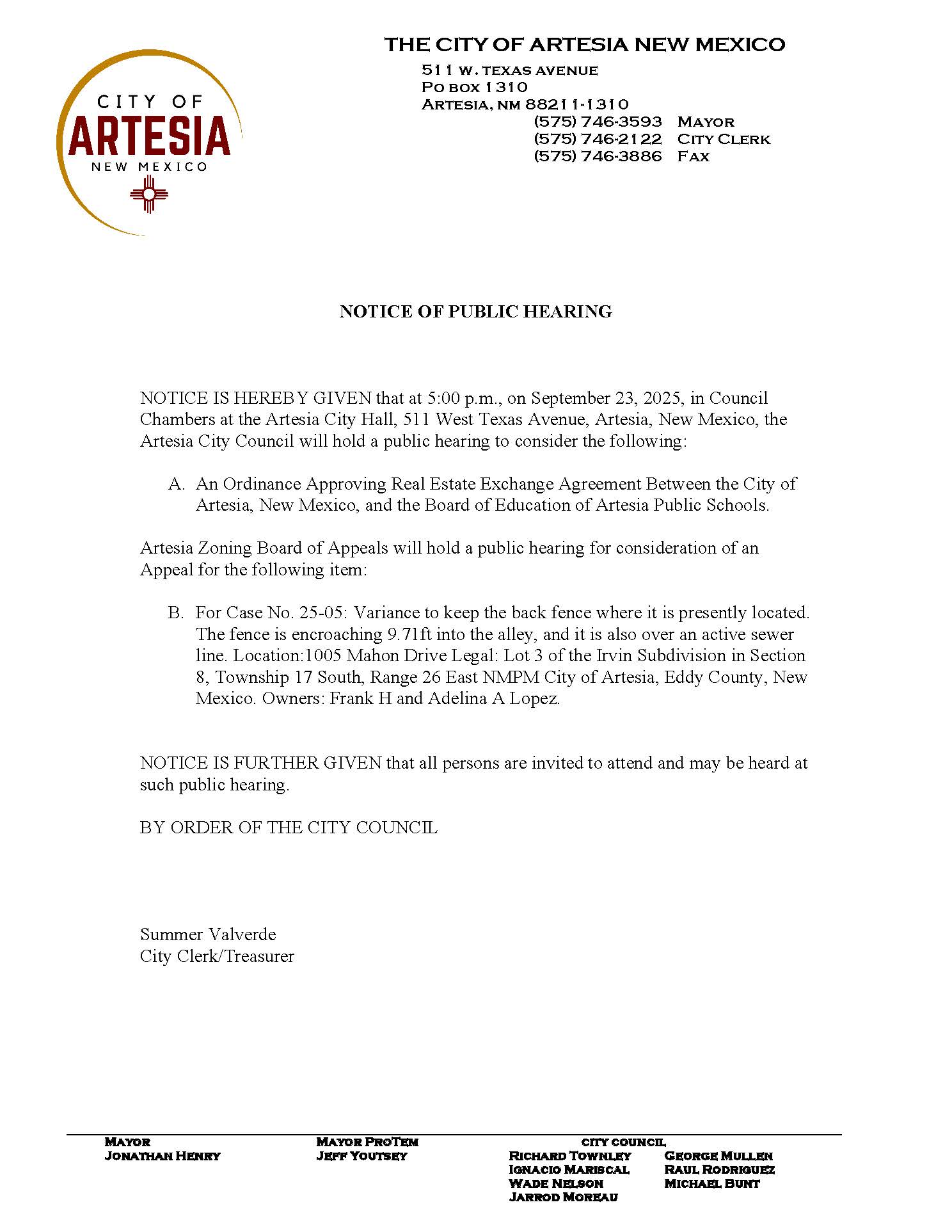 09 23 2025 PZ Hearing and Zoning Board of Appeals